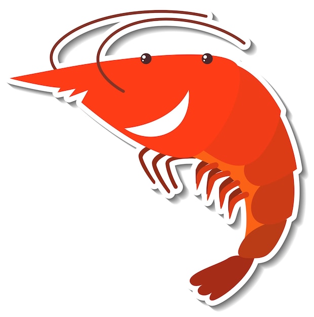 Shrimp sea animal cartoon sticker