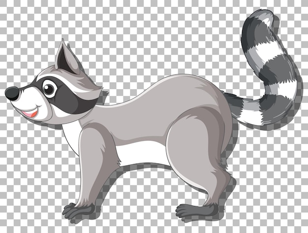 Free vector side of raccoon cartoon character