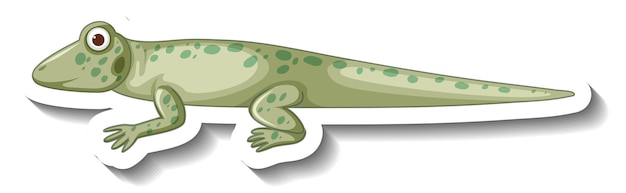 Side view of gecko or lizard cartoon sticker