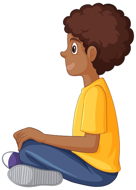 Side View of Teen Boy Sitting