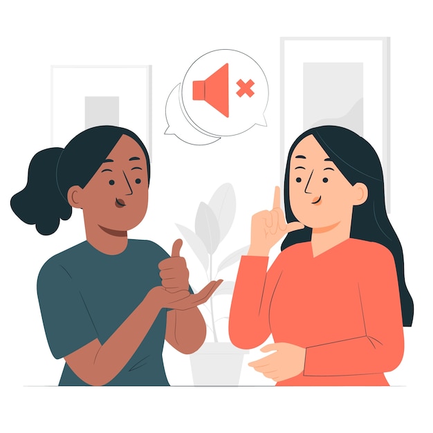 Free vector sign language concept illustration