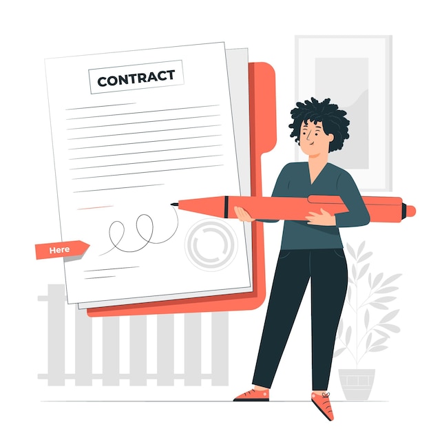 Free Vector signing a contract concept illustration