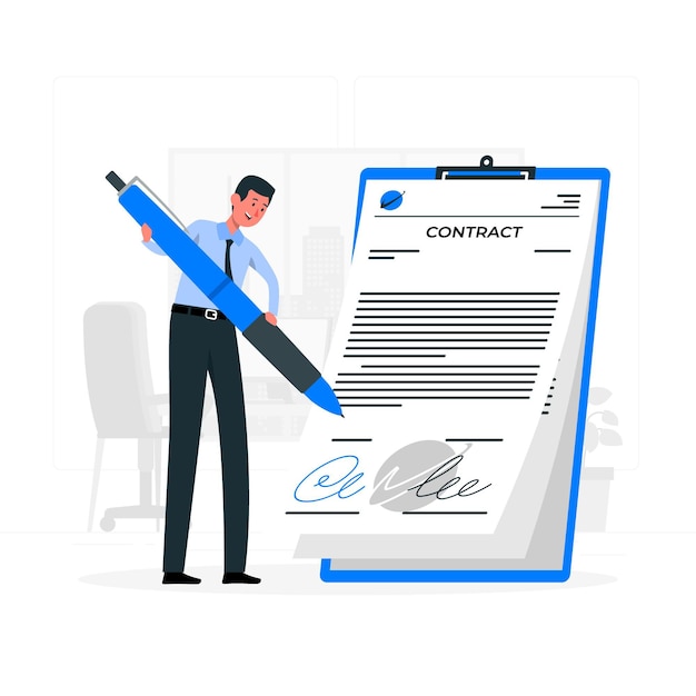 Signing a contract concept illustration