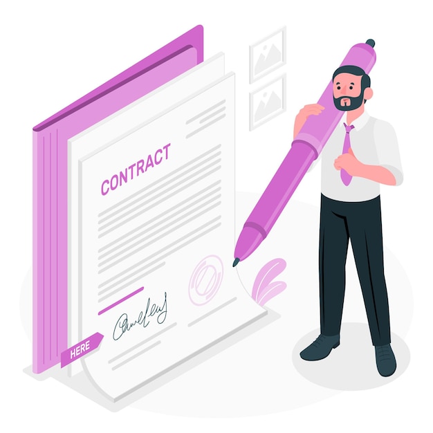 Free Vector signing a contract concept illustration