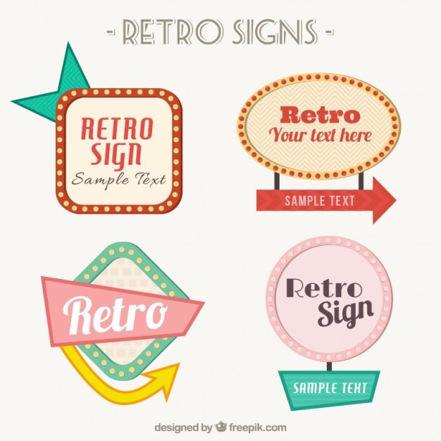 Signs set in vintage style