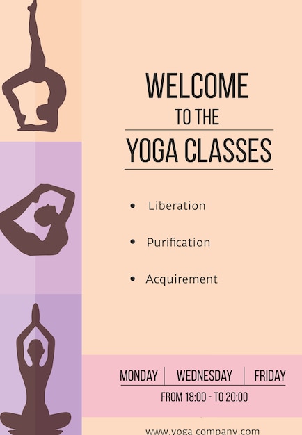 Free Vector silhouetes yoga classes flyer