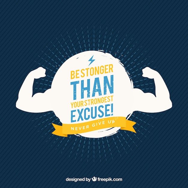 Free Vector silhouette background with motivational phrase of training