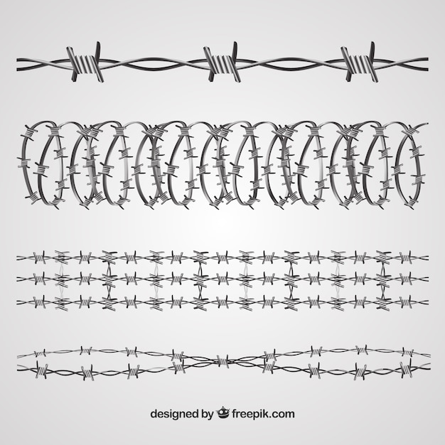 Free Vector silhouette barbed wire collection