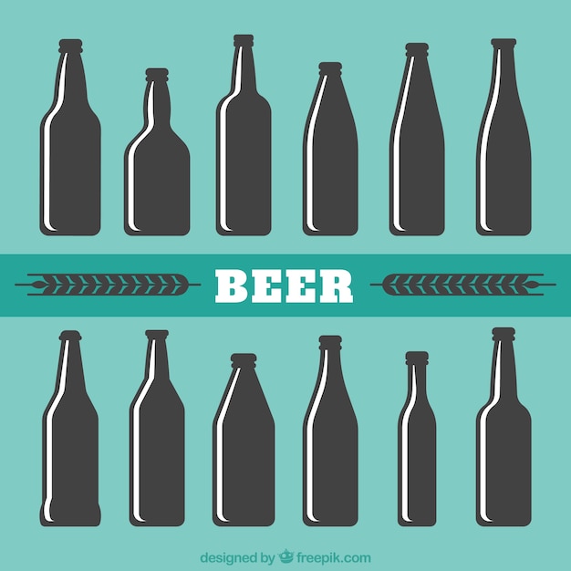 Free vector silhouette of beer bottles