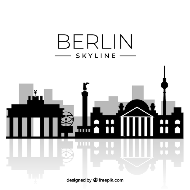 Free Vector silhouette berlin skyline background