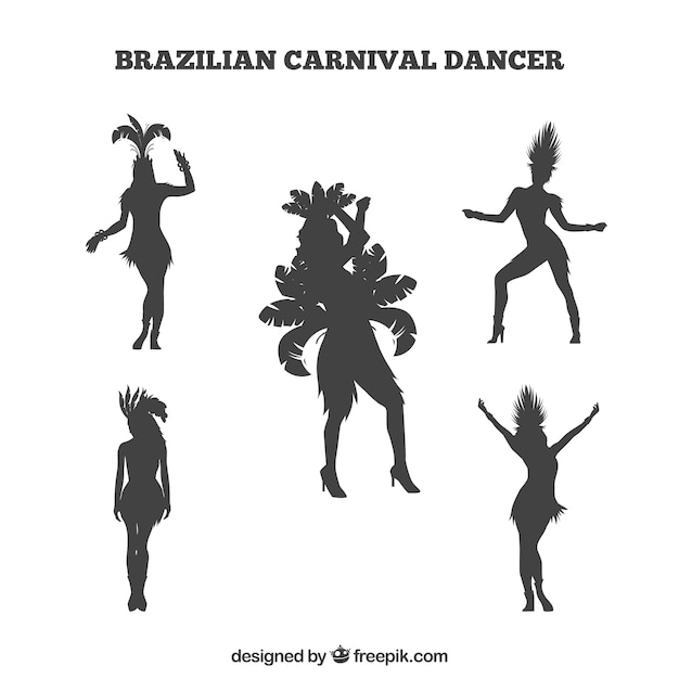 Silhouette brazilian carnival dancer collection