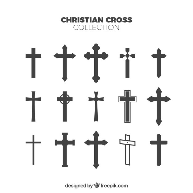 Silhouette christian cross collection