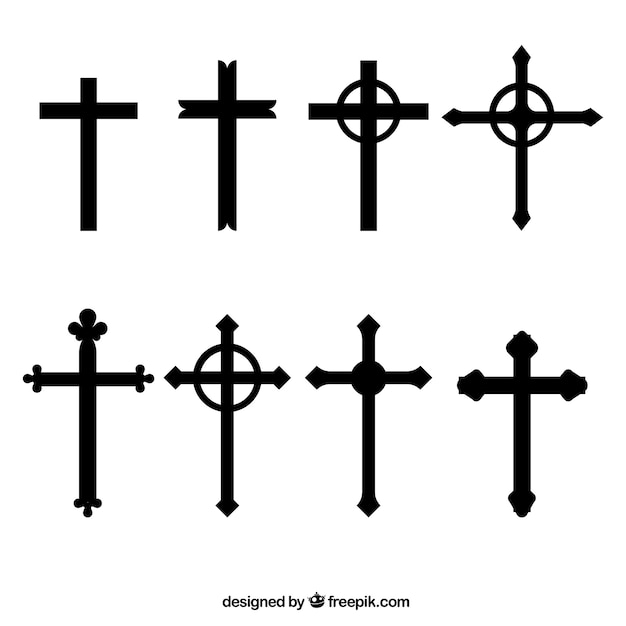 Silhouette christian cross collection