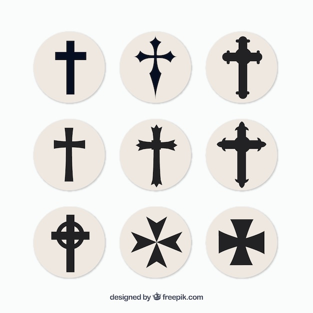 Free vector silhouette christian cross collection