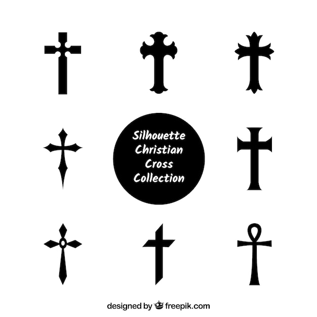 Silhouette christian cross collection