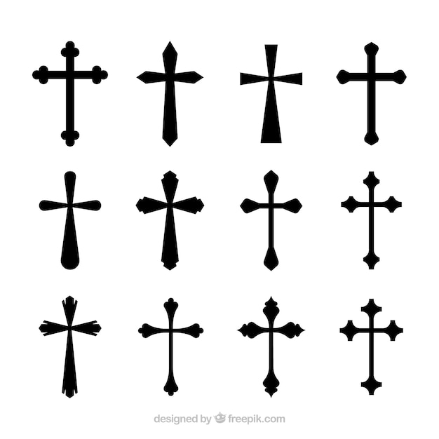 Silhouette christian cross collection