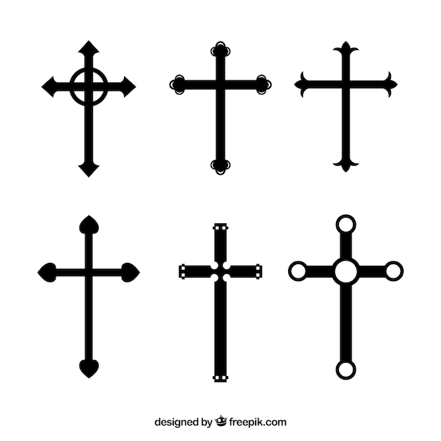 Silhouette christian cross collection