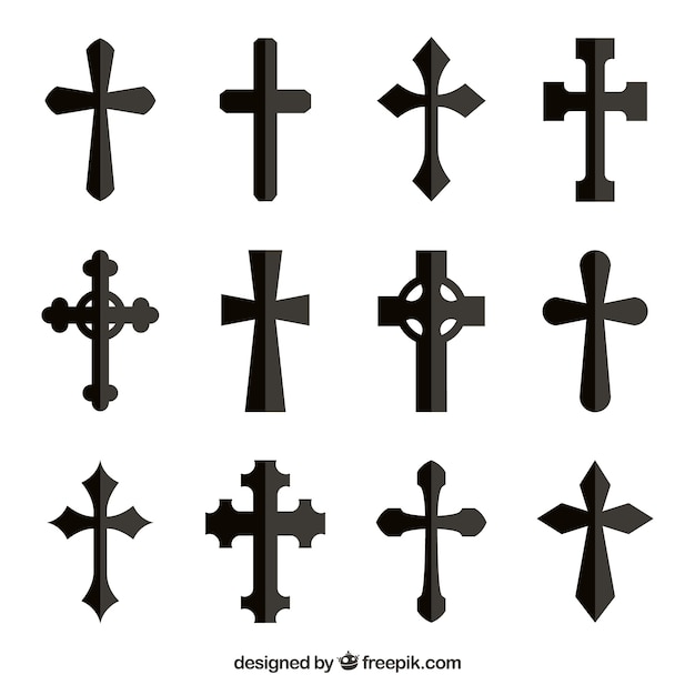 Free Vector silhouette christian cross collection