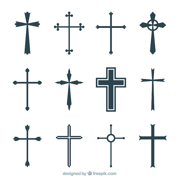 Silhouette christian cross collection