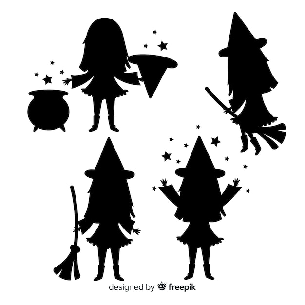 Silhouette halloween witch