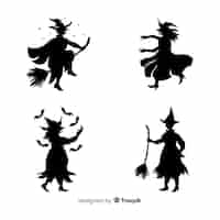 Free vector silhouette of a halloween witch