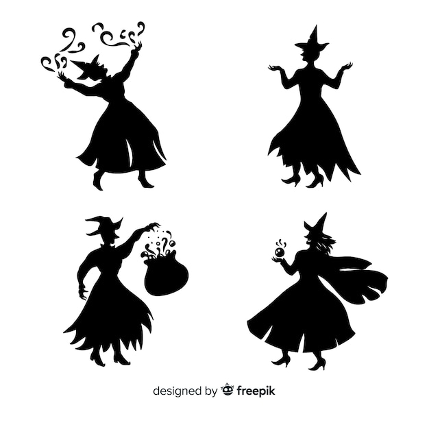 Silhouette of a halloween witch