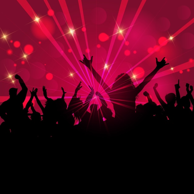 Free Vector silhouette of a party crowd 