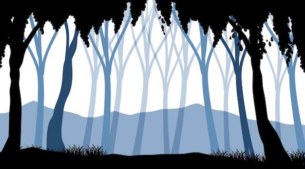 Free Vector silhouette shadow of forest scene