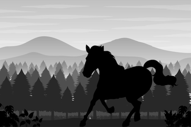 Free Vector silhouette shadow of forest scene