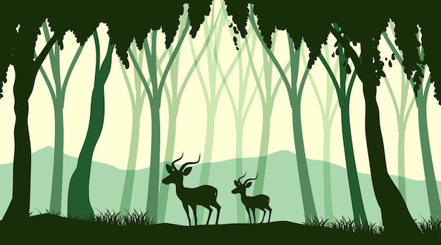 Free Vector silhouette shadow of forest scene