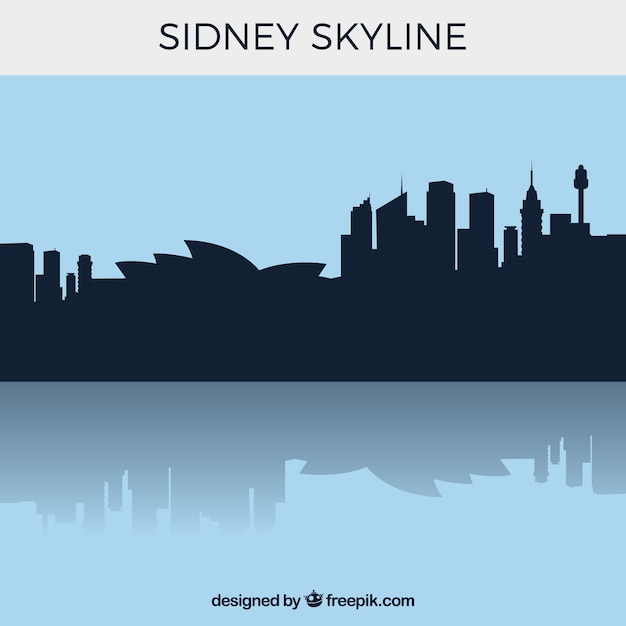 Silhouette sidney skyline background