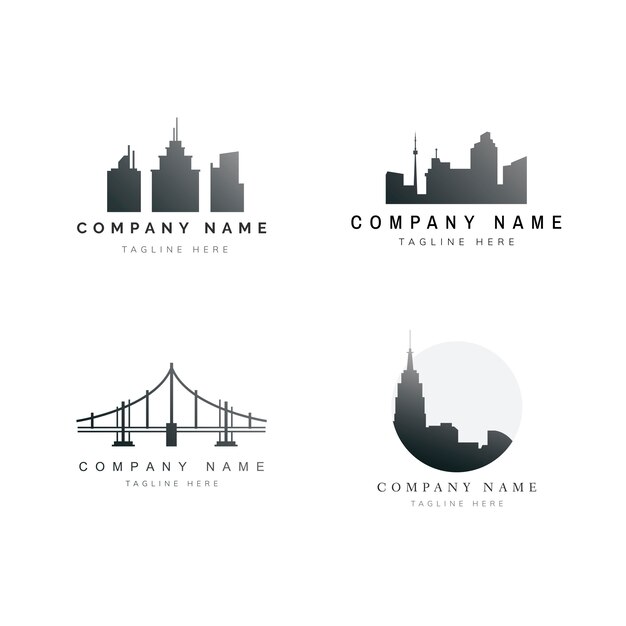 Silhouette skyline illustration collection