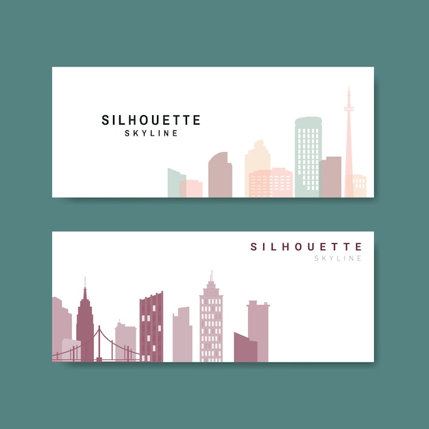 Silhouette skyline illustration collection