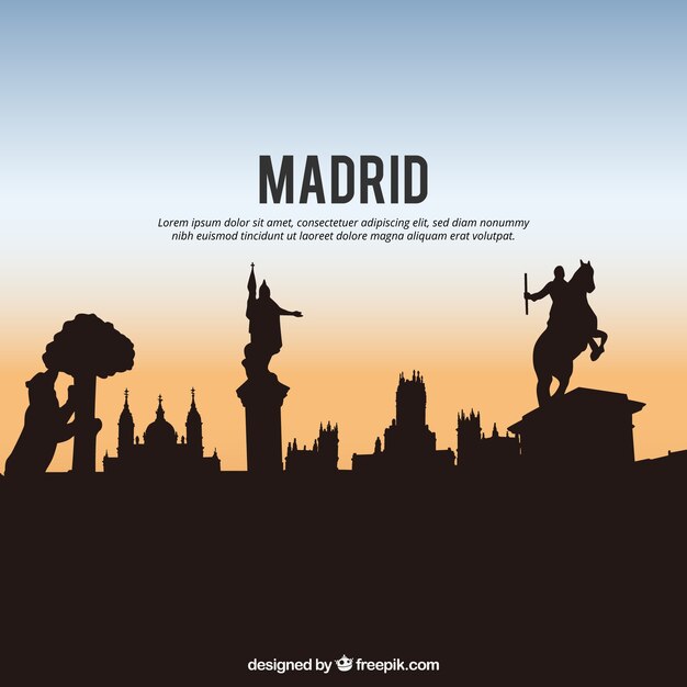 Silhouette of skyline of madrid