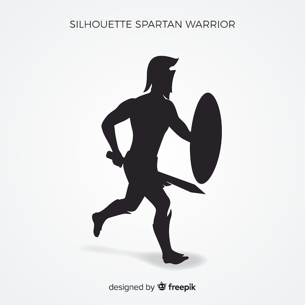 Free Vector silhouette of spartan warrior with sword