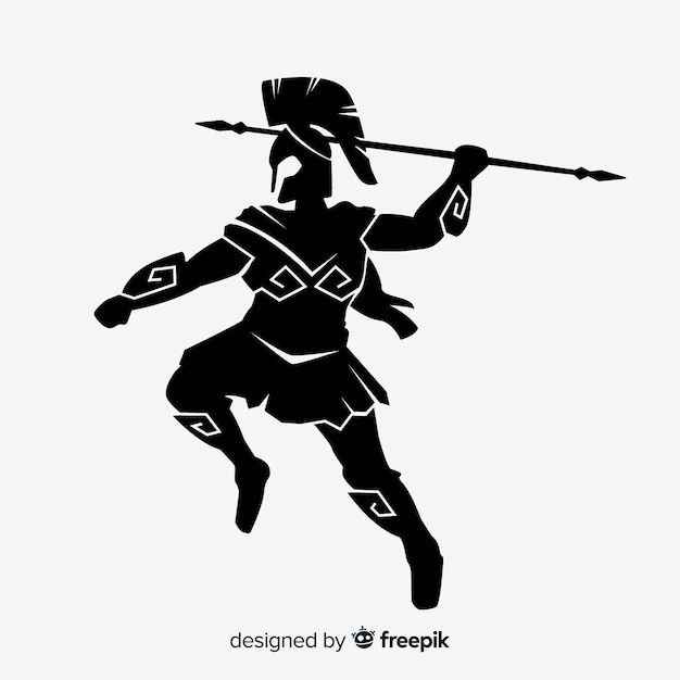 Silhouette of a spartan warrior