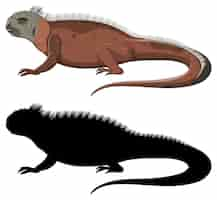 Free vector silhouette of standing iguana