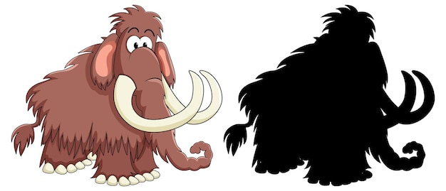 Free Vector silhouette of standing mammoth