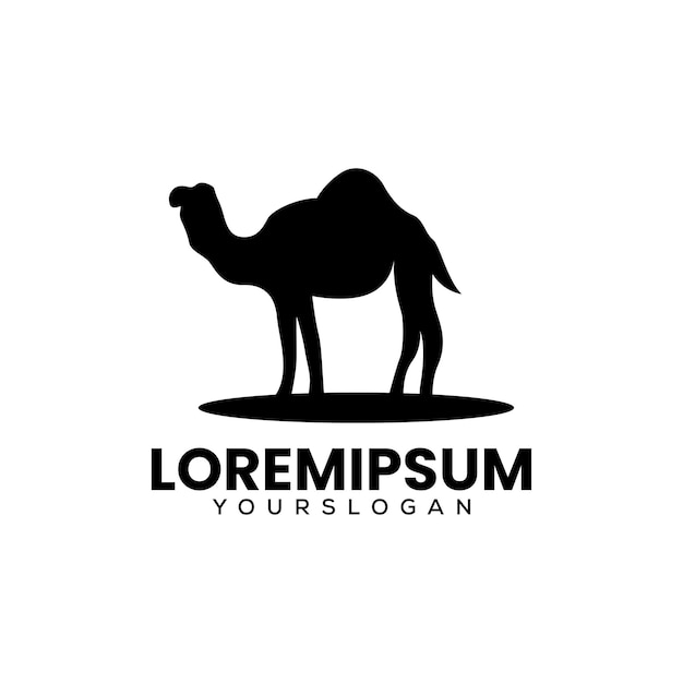 Silhouette style camel logo illustration vector