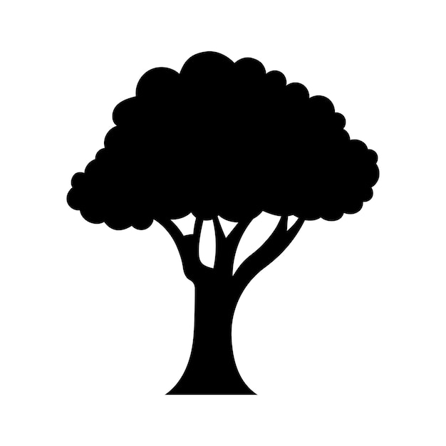 Free vector silhouette tree simple style