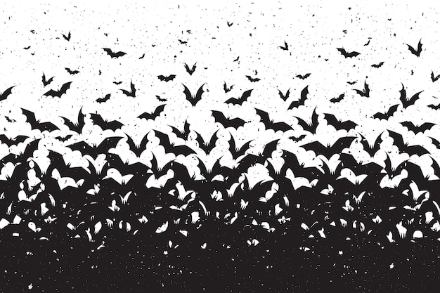 Free Vector silhouettes of bats halloween background