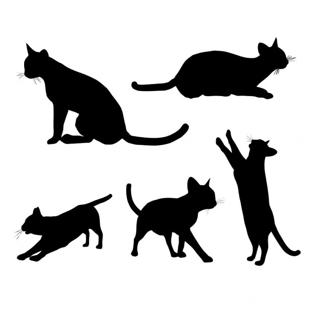 Free vector silhouettes of a cat