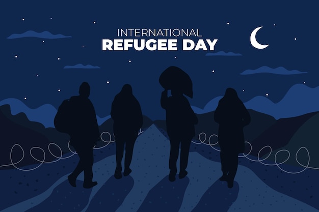 Free Vector silhouettes design world refugee day