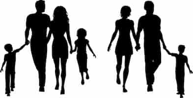 Free vector silhouettes of families