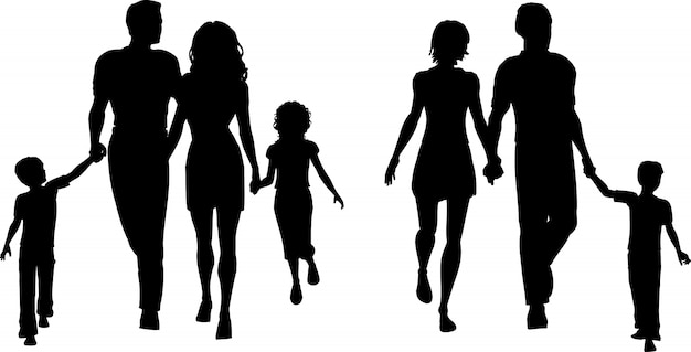 Free Vector silhouettes of families