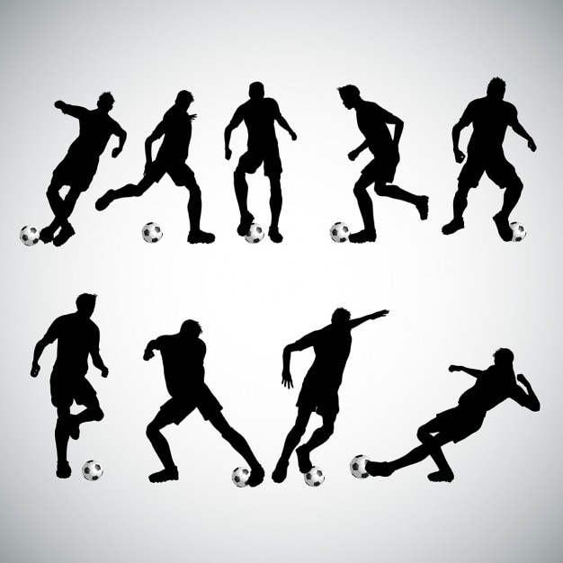 Free Vector silhouettes of football players in various poses