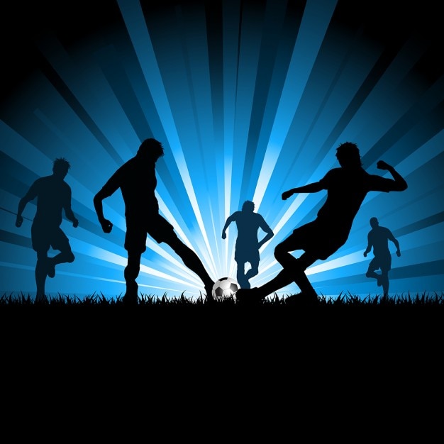 Free Vector silhouettes of men playing soccer