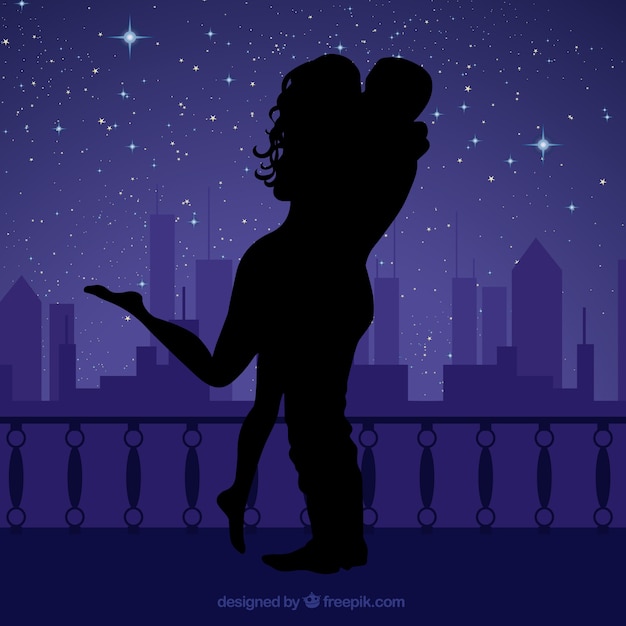 Free vector silhouettes of night lovers