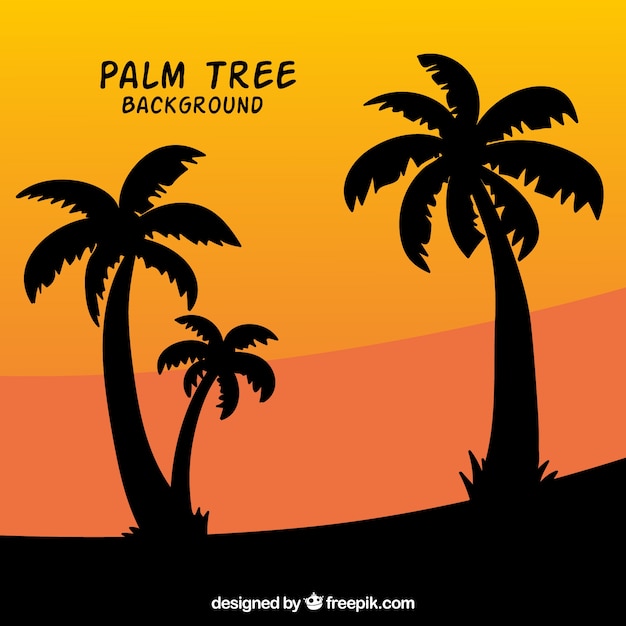  silhouettes of palm trees background