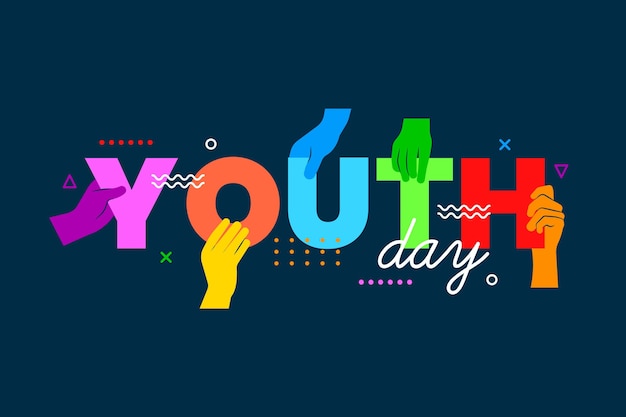 Free vector silhouettes youth day concept